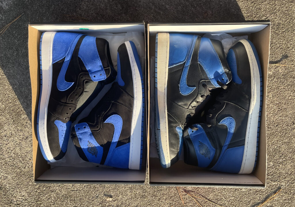 Air Jordan 1 Royal 2017 and Air Jordan 1 Royal Reimagined